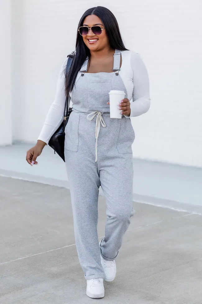 Room To Grow Grey Knit Overalls FINAL SALE