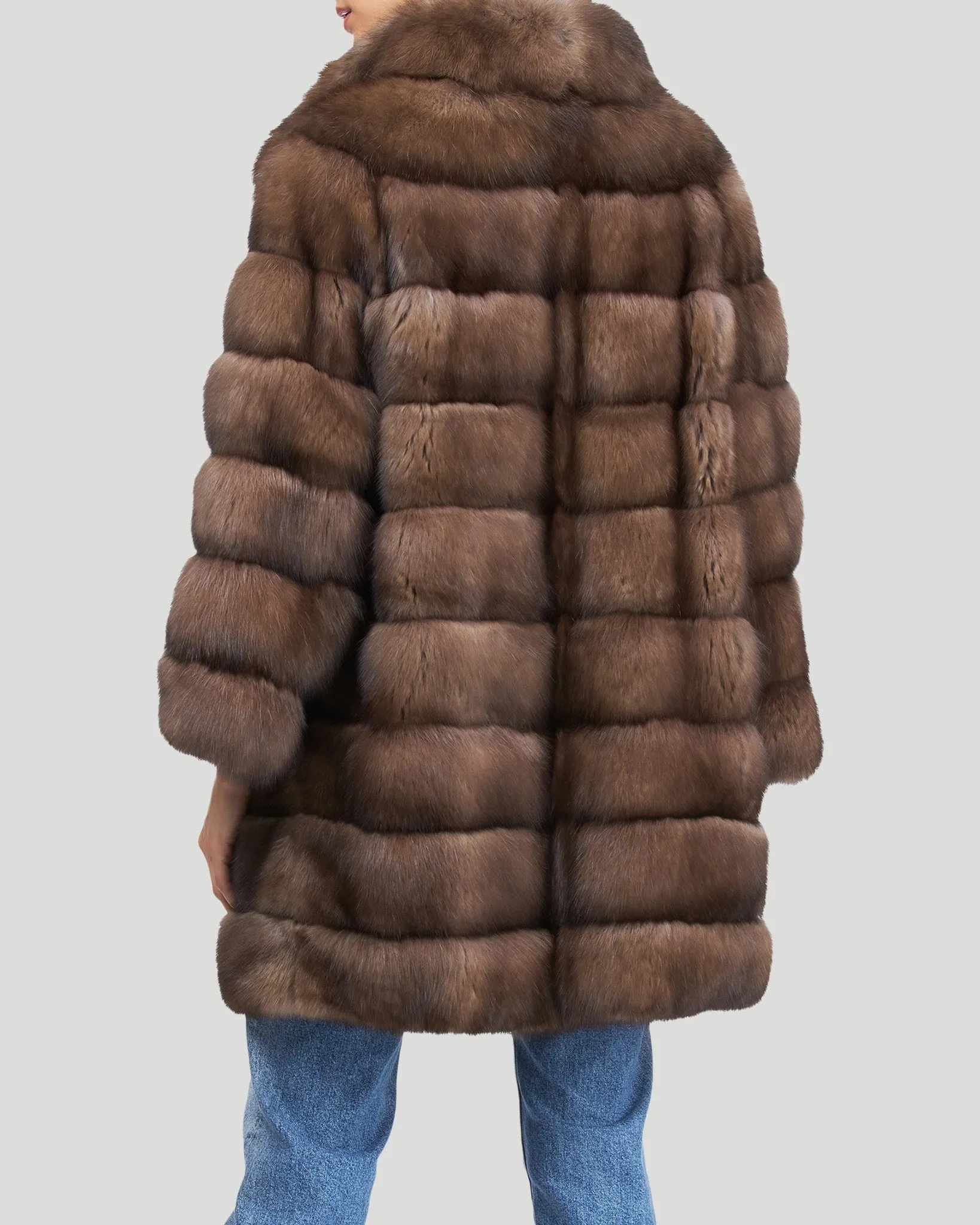 Russian Sable Coat with Cropped Sleeves