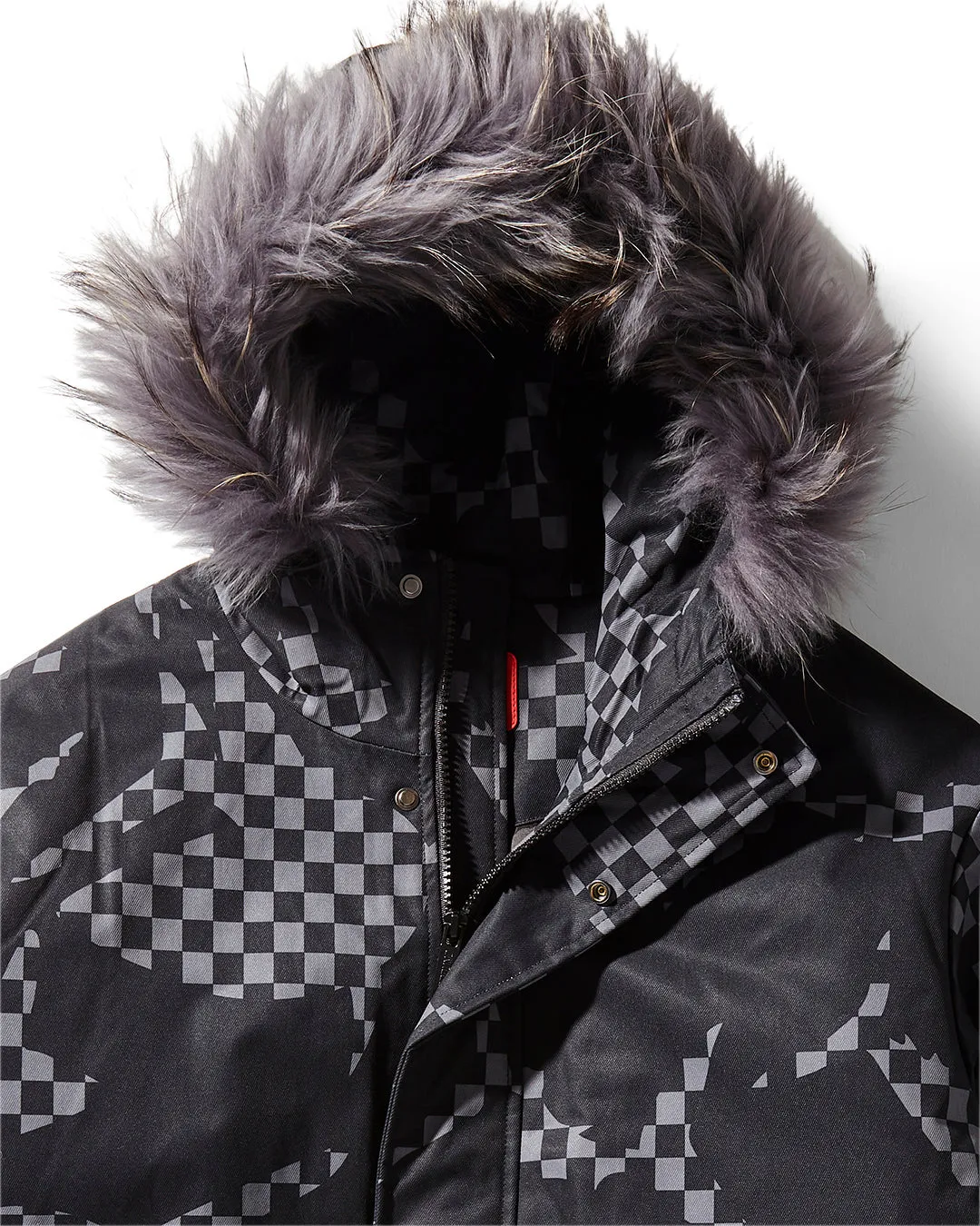 Shark Camo Fur Hood Jacket Black  910sg9543