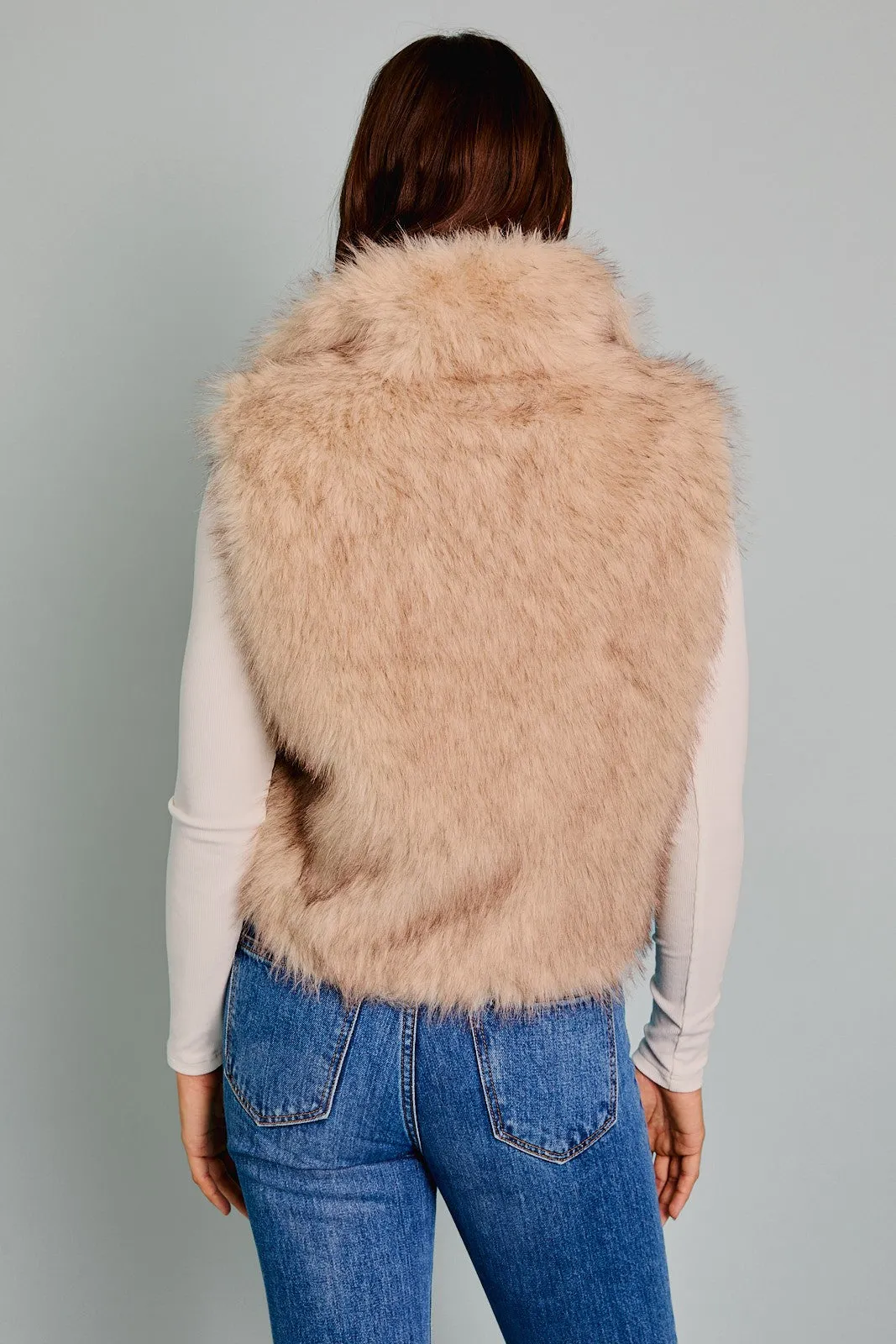 Sleeveless Faux Fur Jacket