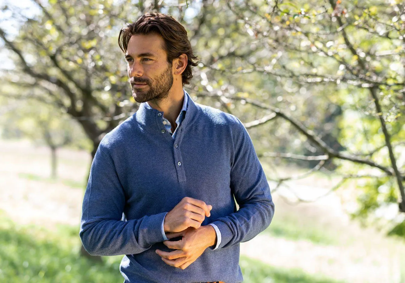 The Blue Heather Reymond Mock Henley