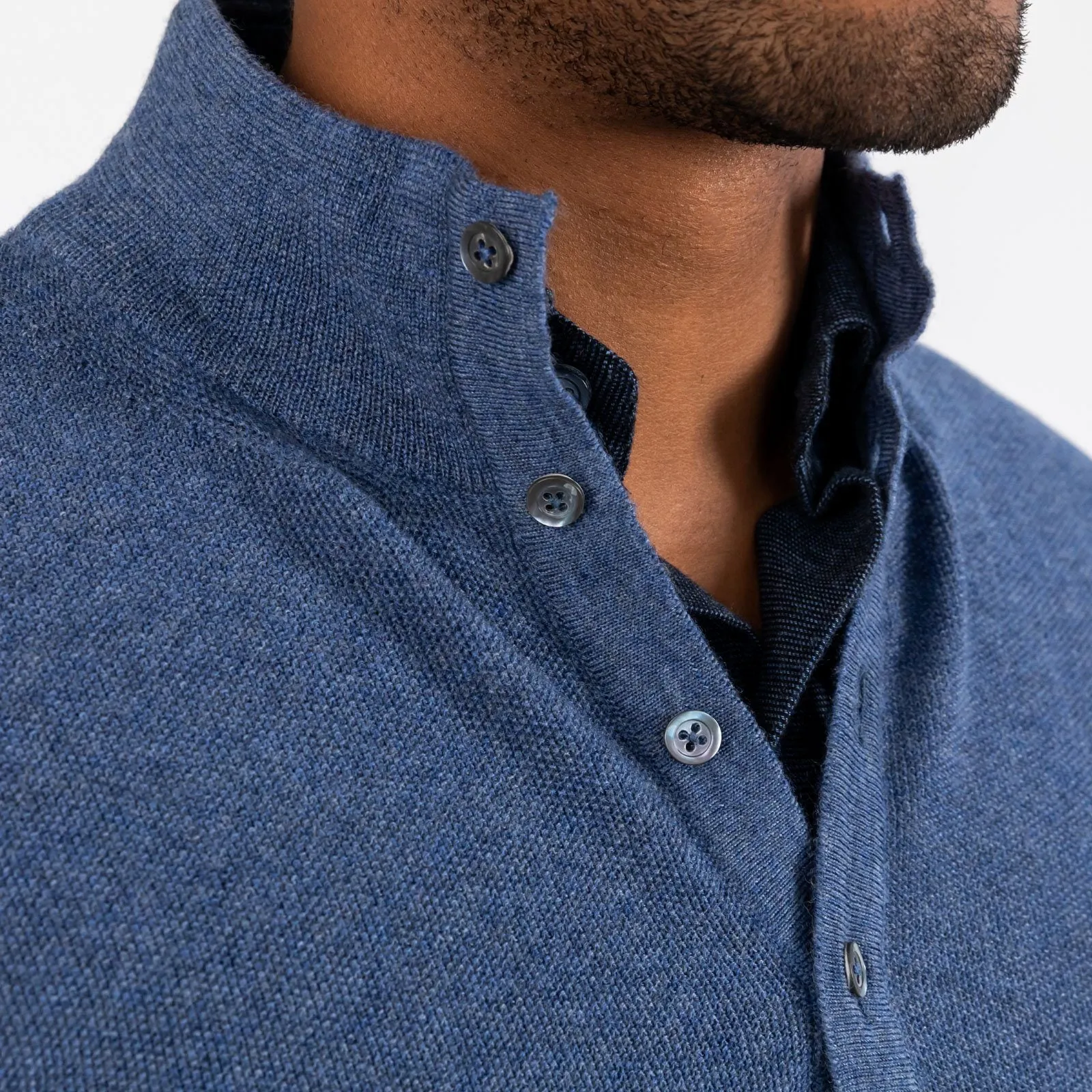 The Blue Heather Reymond Mock Henley