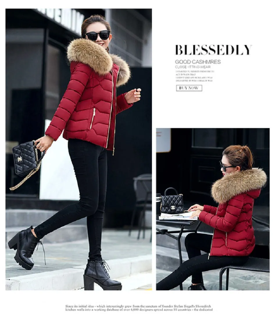 VenusFox Long Sleeve Faux Fur Hooded Parka Coats