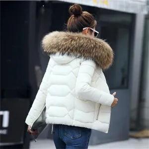 VenusFox Long Sleeve Faux Fur Hooded Parka Coats