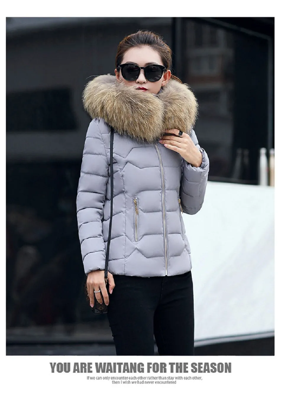 VenusFox Long Sleeve Faux Fur Hooded Parka Coats