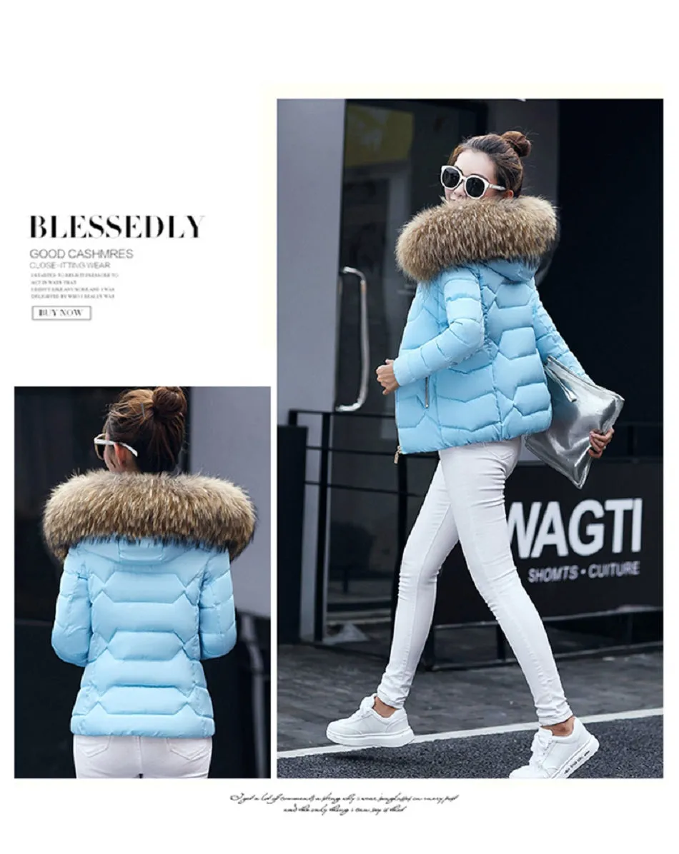 VenusFox Long Sleeve Faux Fur Hooded Parka Coats