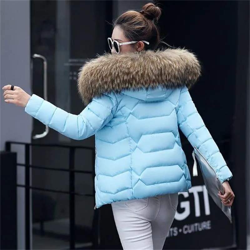 VenusFox Long Sleeve Faux Fur Hooded Parka Coats