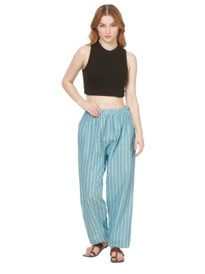 Women's Lounge Pant | Blue Stripes | Fits Waist 28" to 36"