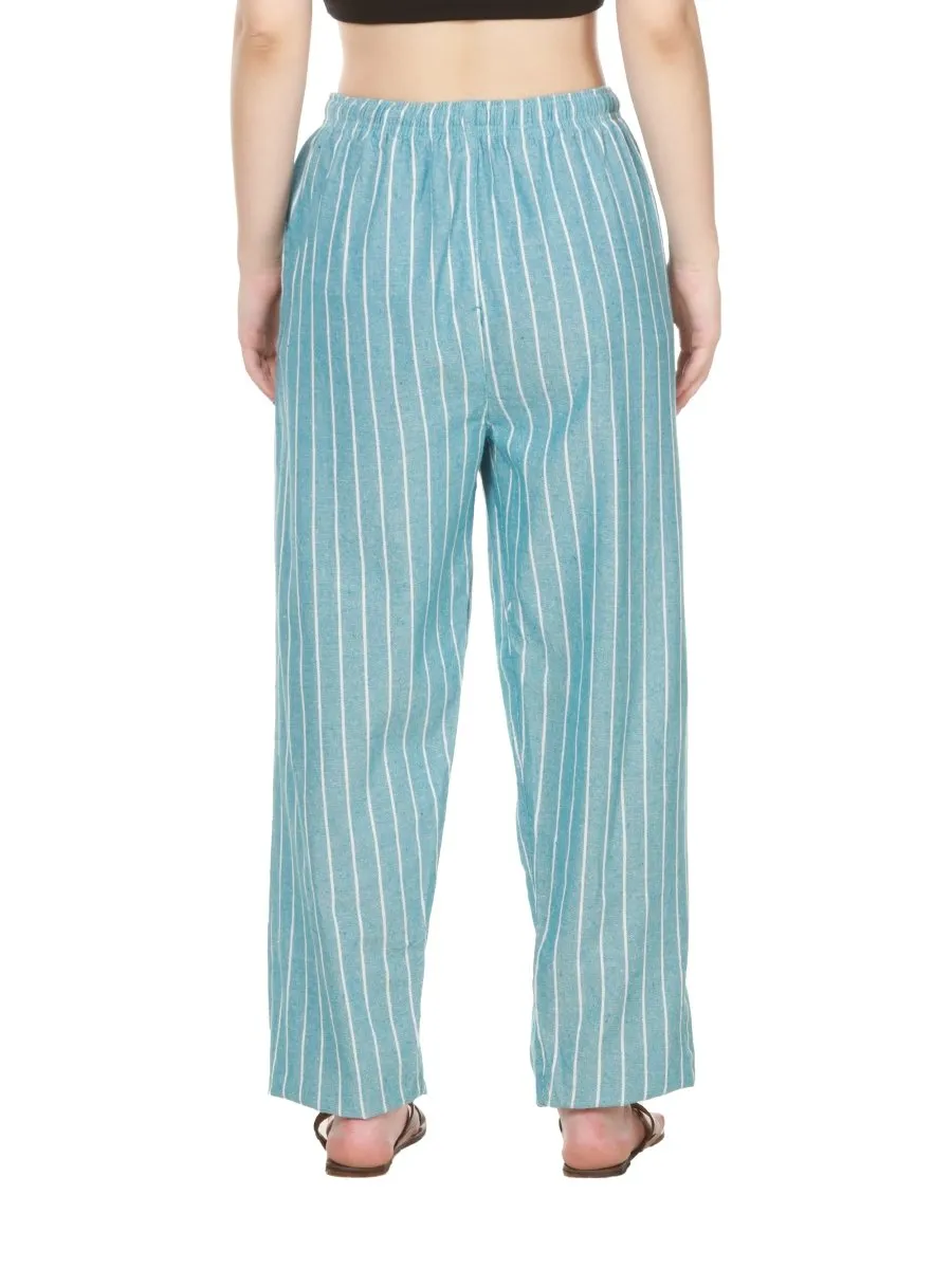 Women's Lounge Pant | Blue Stripes | Fits Waist 28" to 36"