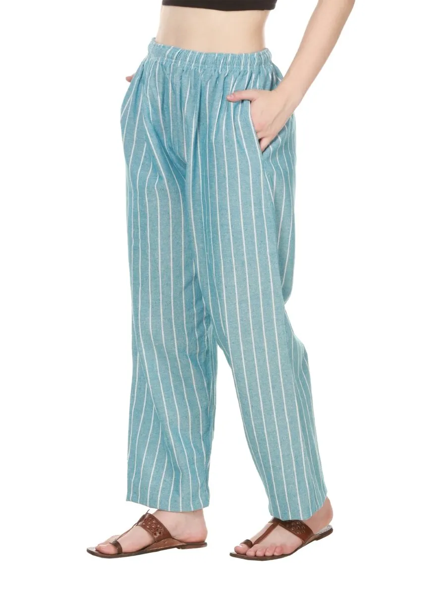 Women's Lounge Pant | Blue Stripes | Fits Waist 28" to 36"