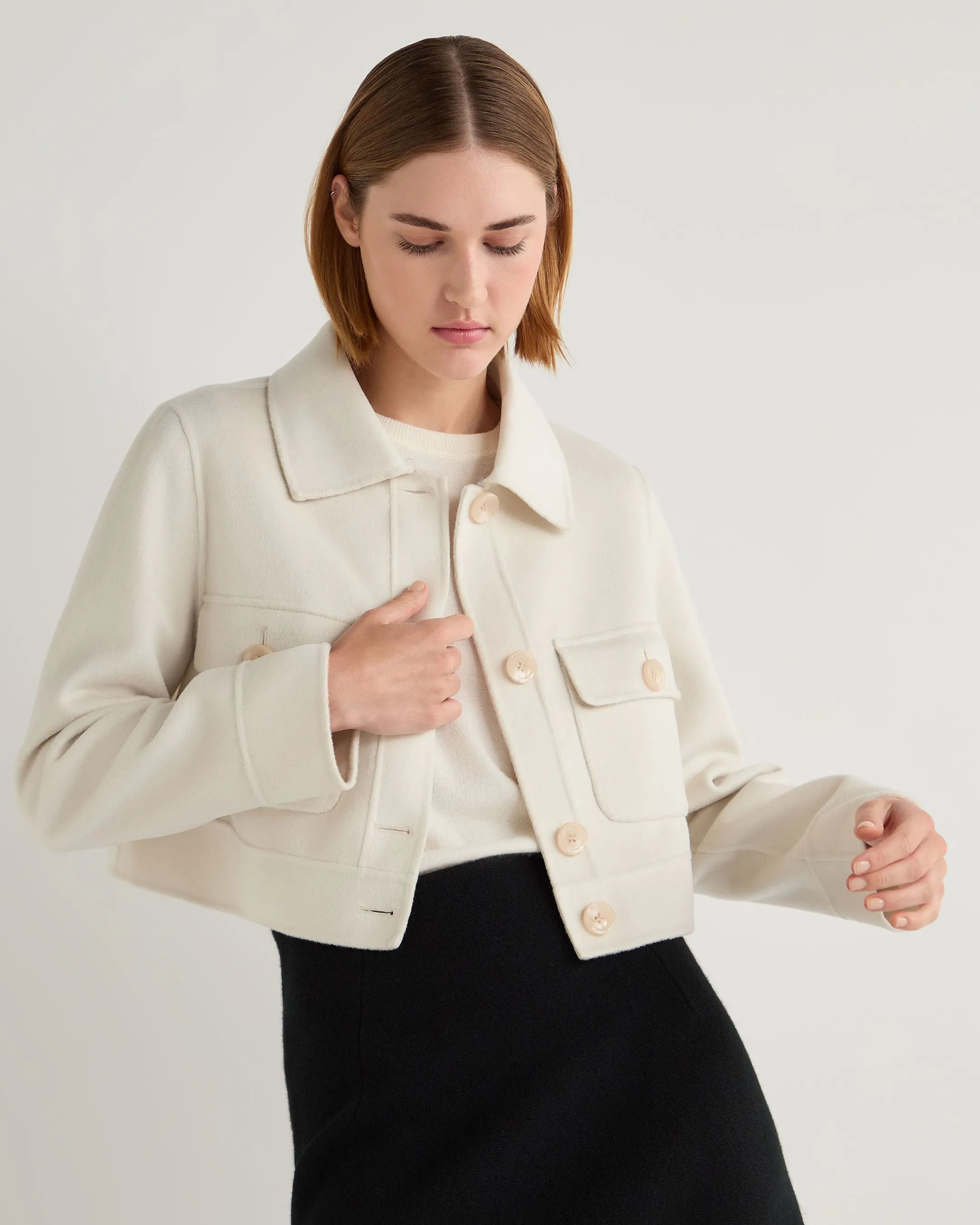 Women's Rosie Rex Collared Jacket Ivory White