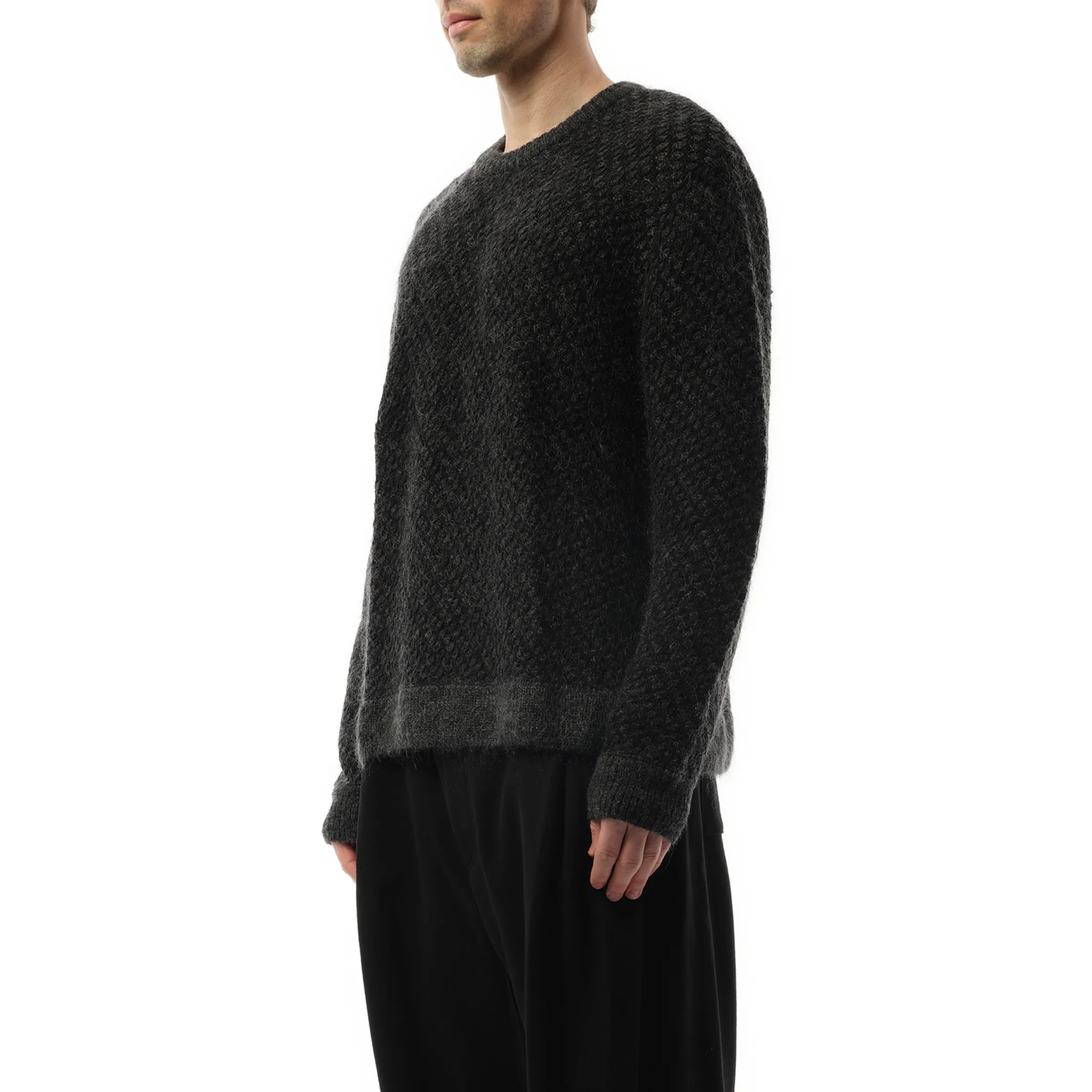 Wool Mohair Mix Sweater in Grey