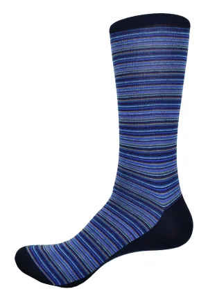 ZV268 Navy Blue Fine Stripes Sock